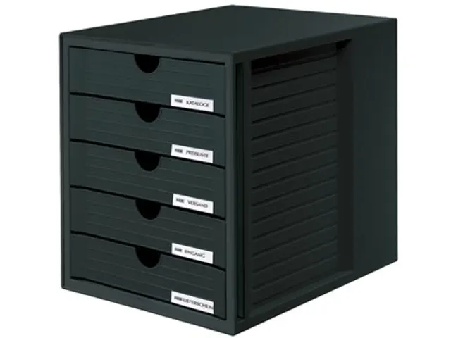 Han Ladenblok Met 5 Laden Gesloten Zwart