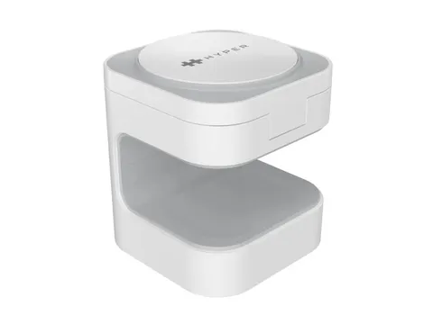 Support de charge magnétique Targus HyperJuice Qi2 3-en-1 blanc