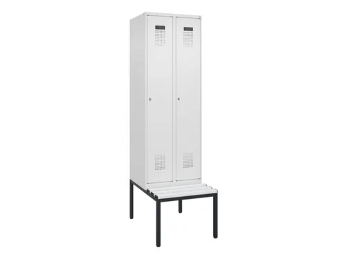 locker met bank,HxBxD 2120x600x815mm,2vak,vak B 300mm,cilinderslot