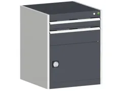 ladekast HxBxD 800x650x650mm 2laden RAL7035 front RAL7016