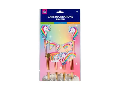 Cake decoratie Unicorn 9 stuks