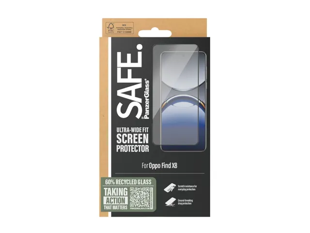 PanzerGlass SAFE. by Screen Protector Oppo Find X8 | Ultra-Wide Fit
