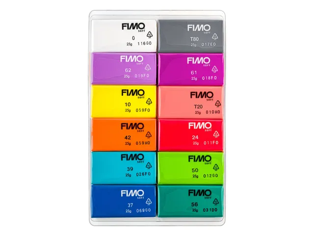Pâte à modeler Fimo Soft Colour Pack 12 couleurs brillantes
