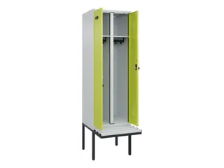 locker met bank,voor scheiding van kleding,HxBxD 2120x600x815mm,2vak - 1