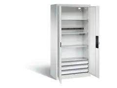 acculaadkast 1950x930x500mm 5stekkerdozen 230V cil.-slot front RAL7035