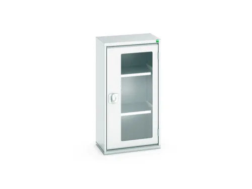 vitrinekast 1000x525x350mm 2xStalen bodem romp RAL7035 front RAL7035