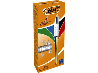 Balpen Bic Goud 4kleuren inkt - 2