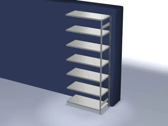 magazijnstelling,aanbouwveld,HxBxD 3000x1310x635mm,vakl. 190kg