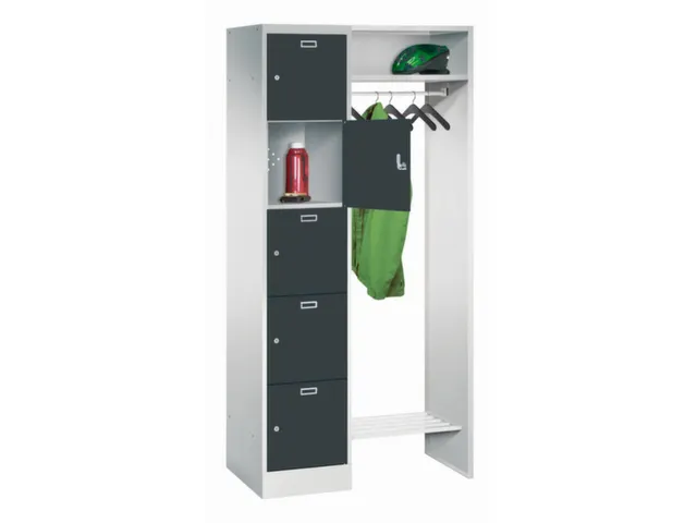 personeelsgarderobe cil.slot 1950x850x500mm 1x5 vakken 400mm RAL7016