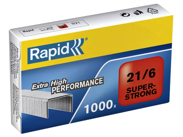 Nieten Rapid 21/6 gegalvaniseerd super strong 1000 stuks