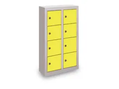 lockerkast,HxBxD 815x460x200mm,2x4vakken,RAL7035,front RAL7035