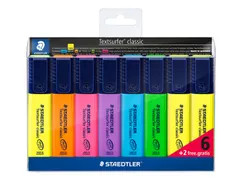 Markeerstift Staedtler 364 Textsurfer set à 6 stuks assorti + 2 geel