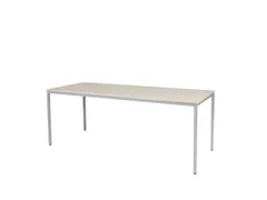Domino Basic Tafel Vaste Hoogte 2000x800mm Robson Eiken Alu 4-Poots