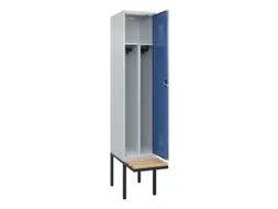 locker met bank,voor scheiding van kleding,HxBxD 2120x400x815mm,1vak