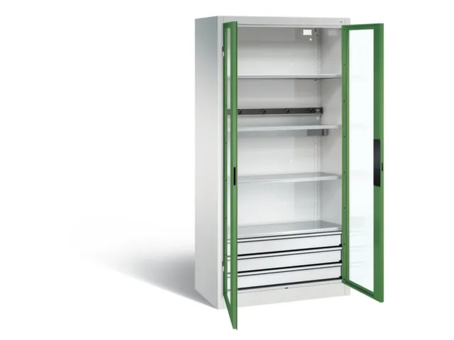 acculaadkast 1950x930x500mm 5stekkerdozen 230V cil.-slot front RAL6011