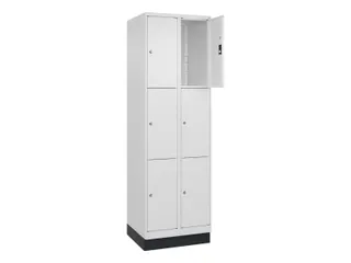 lockerkast,HxBxD 1950x600x500mm,2x3vakken,vak B 300mm,cil.-slot,sokkel - 1