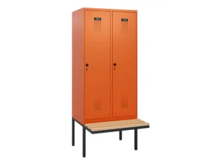 locker met bank,HxBxD 1950x800x815mm,2vak,vak B 400mm,draaigrendel - 2