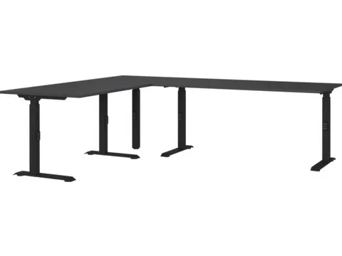 hoekbureau,in h. verstelb.,HxBxD 710-910x2400x2000mm,blad grafiet