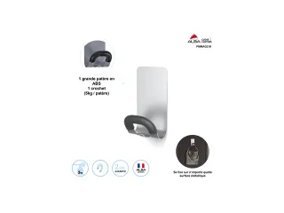 Magnetische Kapstokhaak zilver / zwart draagkracht 5 kg - 2