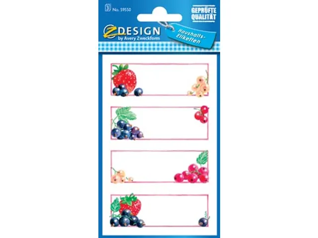 Avery Zweckform huishoudetiketten blister van 3 blad 12 etiketten
