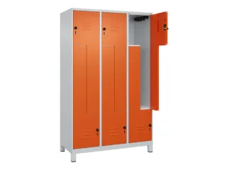 Z-garderobekast,HxBxD 1950x1200x500mm,vak B 200/400mm,draaigrendel - 2
