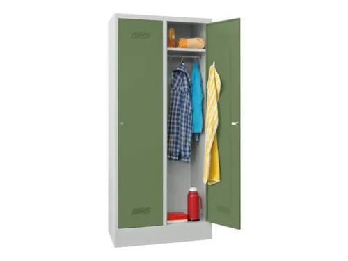 locker,HxBxD 1850x800x500mm,2vak,vak B 400mm,RAL7035,front RAL6011