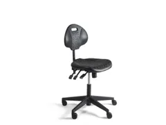 Werkplaatsstoel,standaardzitting zwart,PU,zitting H 440-600mm