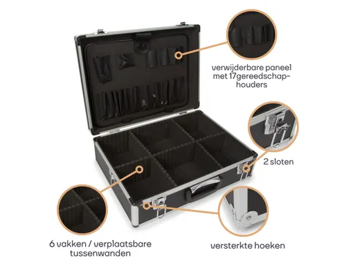 Gereedschapskoffer Met Aluminium Frame 455x330x152mm 22.8 Liter
