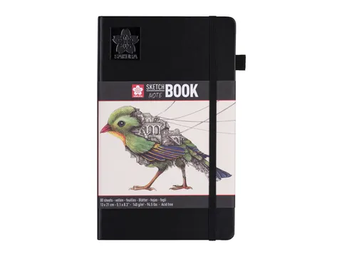 Schetsboek Sakura 80 witte vellen 140gr 130x210mm zwart