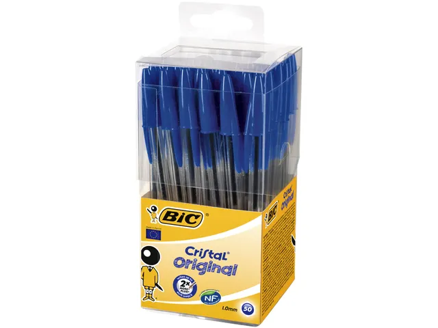 Balpen Bic Cristal medium blauw in tubo verpakking