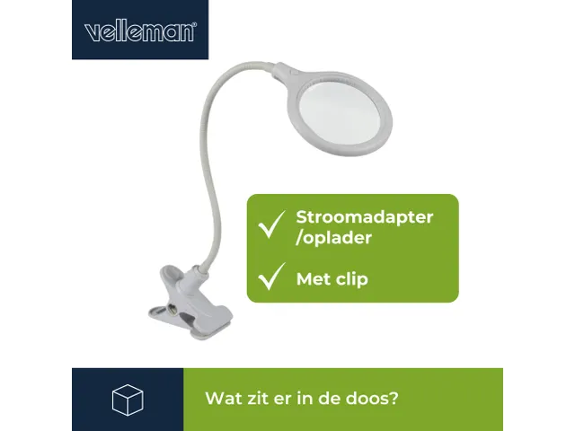 LED Loeplamp Met Bevestigingsklem 5 Dioptrie 6W 30 LEDs WIT