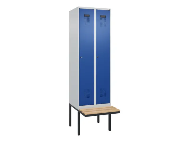 locker met bank,voor scheiding van kleding,HxBxD 2120x600x815mm,2vak