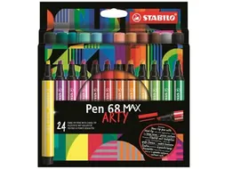 Viltstift STABILO Pen 68 Max Arty assorti etui à 24 stuks