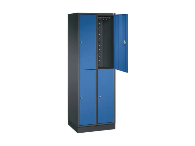 Dubbeldekse garderobekast,HxBxD 1950x620x500mm,2x2vak.,vak B 260mm