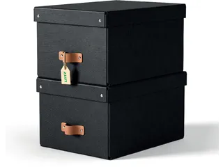 Puro opbergdoos medium A4 17 liter zwart 2 stuks - 2