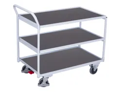 tafelwagen,draagverm. 250kg,3etage(s),laadvl. LxB 985x590mm,houtetage