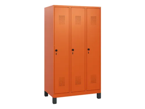 schoollocker,HxBxD 1630x900x500mm,3vak,vak B 300mm,draaigrendel,voeten