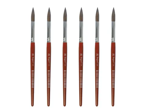 Penseel Kangaro Serie 120 rond Nr. 20 geitenhaar doos 6 stuks