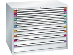 ladekast HxBxD 1000x1205x695mm 10laden RAL7035 front RAL7035