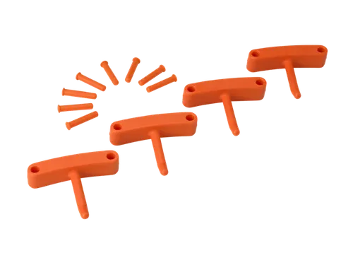 Hygiene 1016-7 Aanvulset haken oranje, full colour, 4 haken/8 pinnen
