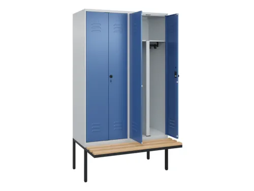 PBM-locker met bank,HxBxD 2120x1200x815mm,4vak,vak B 300mm