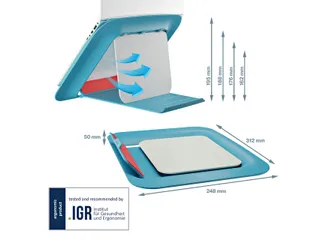 Laptopstandaard Leitz Ergo Cosy verstelbaar recyled blauw - 3