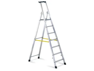 Boktrap Aluminium H 1 48m L 2 26m 7treden Platform Spreidbeveiliging - 2
