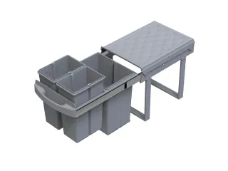 Inbouwafvalbak 15+8+8 liter Grijs - 1