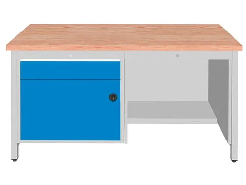 werkbank,HxBxD 860x1500x750mm,onderstel RAL5010,fronten RAL3020
