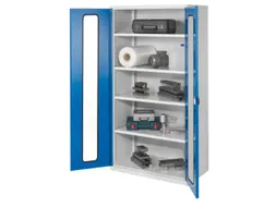 Materiaalkast Vensterdeuren 1950x1000x600mm 4legborden Ral5010