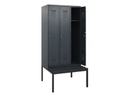 locker met bank,HxBxD 1950x900x815mm,3vak,vak B 300mm,cilinderslot