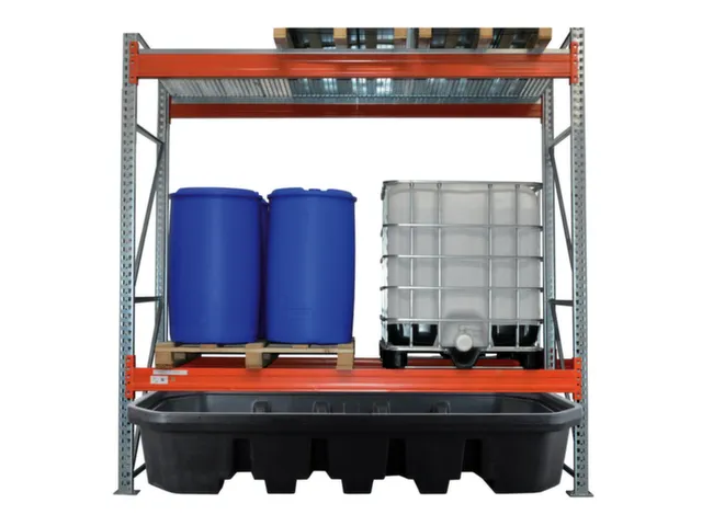 stellingopvangbak,v. stelling voor gevaarlijke stoffen,v. vak B 2700mm