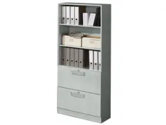 Combikast 3 Legborden 3OH 2 Hangmappenframe 2000x800x420mm Grijs