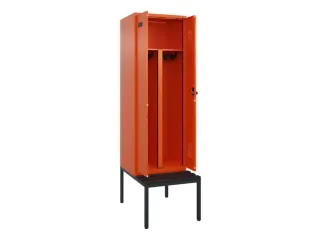 PBM-locker met bank,HxBxD 2120x600x815mm,2vak,vak B 300mm,draaigrendel - 1